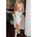 Positioning Flower Sleeveless Dress Two-piece Set See size chart under “more details”