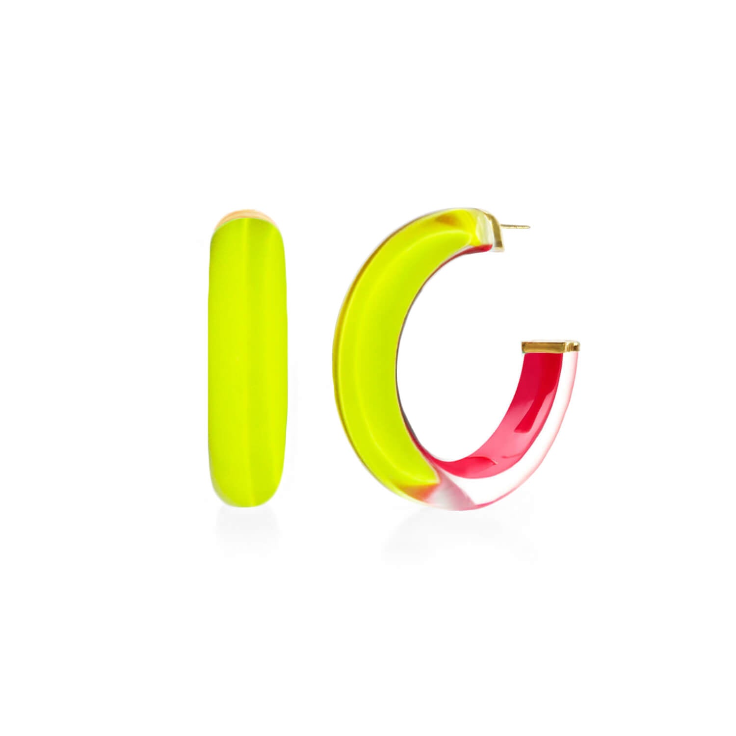 Small Illusion Inside Out Lucite Hoop Earrings See size chart under “more details”