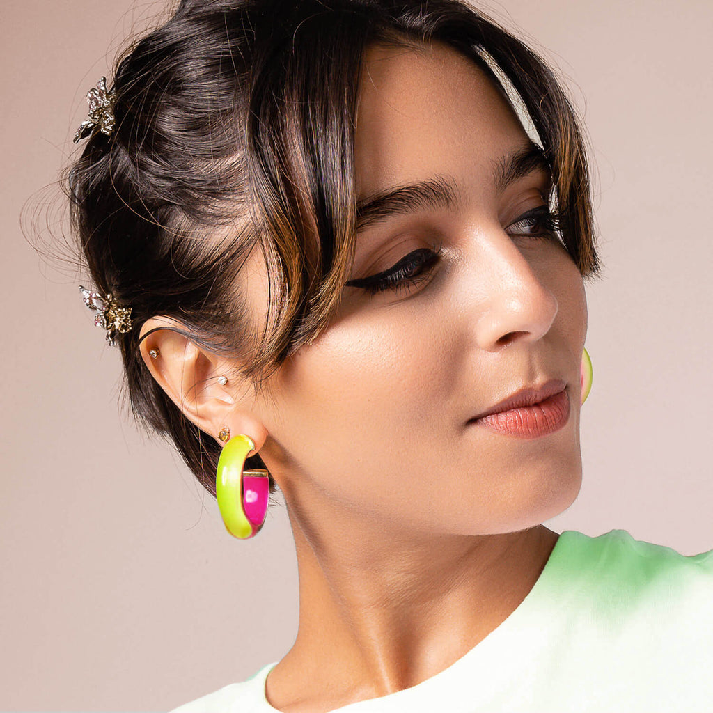 Small Illusion Inside Out Lucite Hoop Earrings See size chart under “more details”
