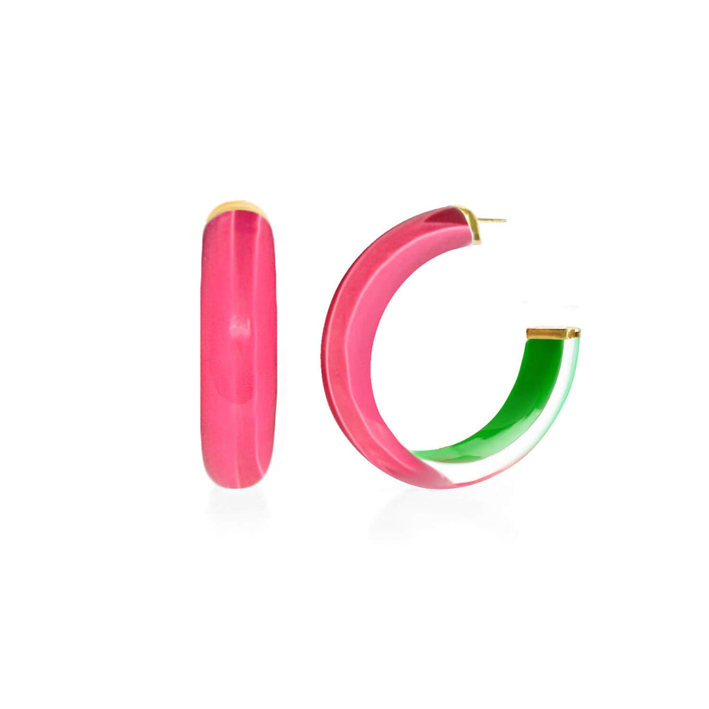 Small Illusion Inside Out Lucite Hoop Earrings See size chart under “more details”