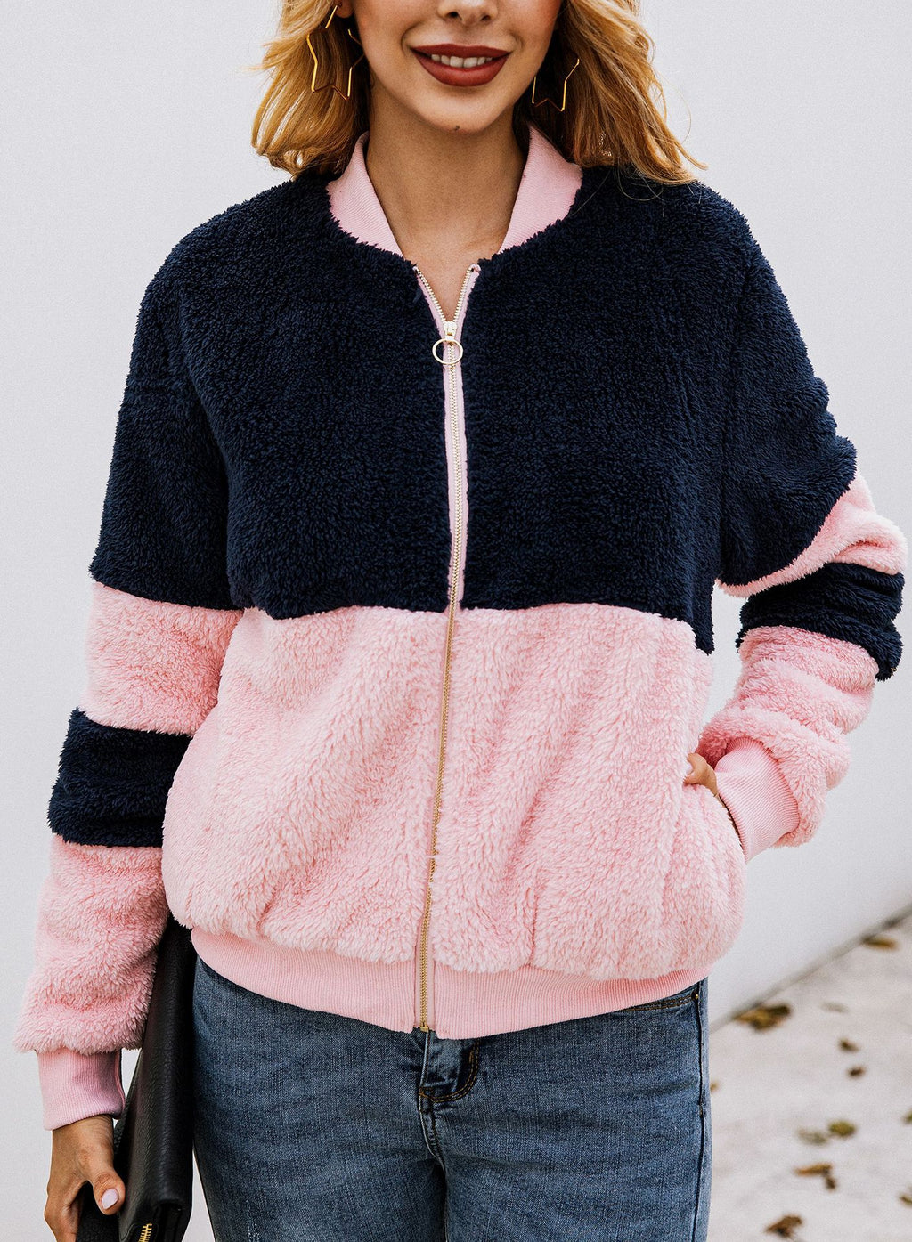 Spliced pocket fur hoodie See size chart under “more details”