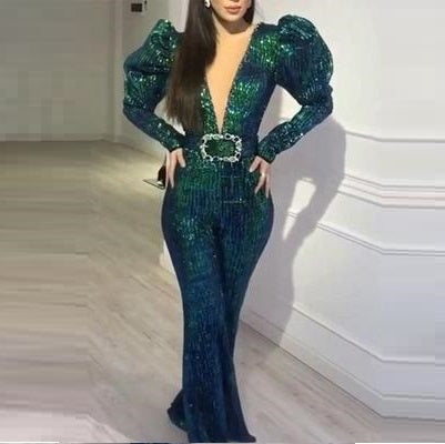 Women's New Sequin Lace Jumpsuit With Long Jumpsuit