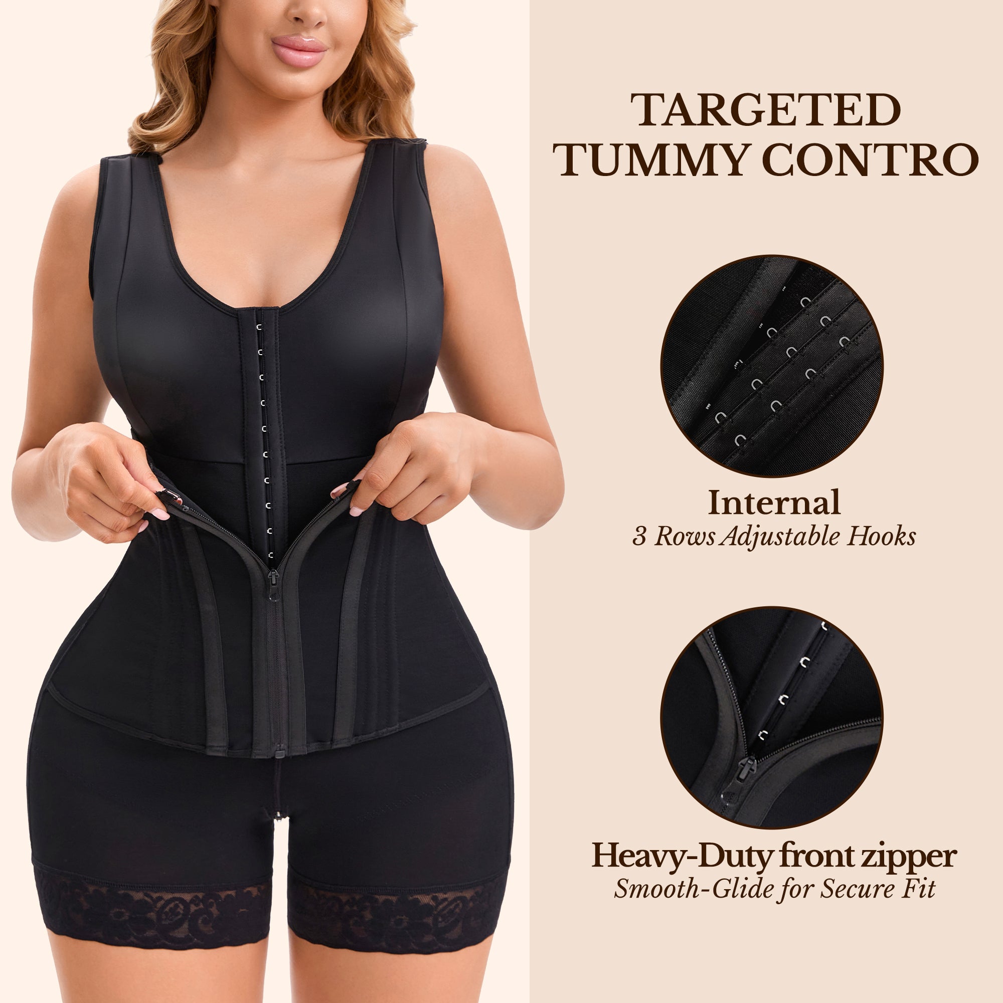Fajas Colombianas Moldeadoras Overbust Shapewear For Women Tummy Control Full Body Shaper & Butt Lifter Post Surgery Compression Garment See size chart under “more details”