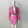 Niche Design Rhinestone Bow Knitted Coat Skirt Outfit See size chart under “more details”