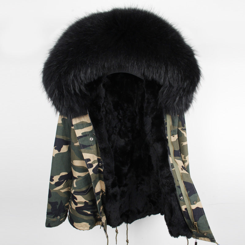 Loose short fur coat