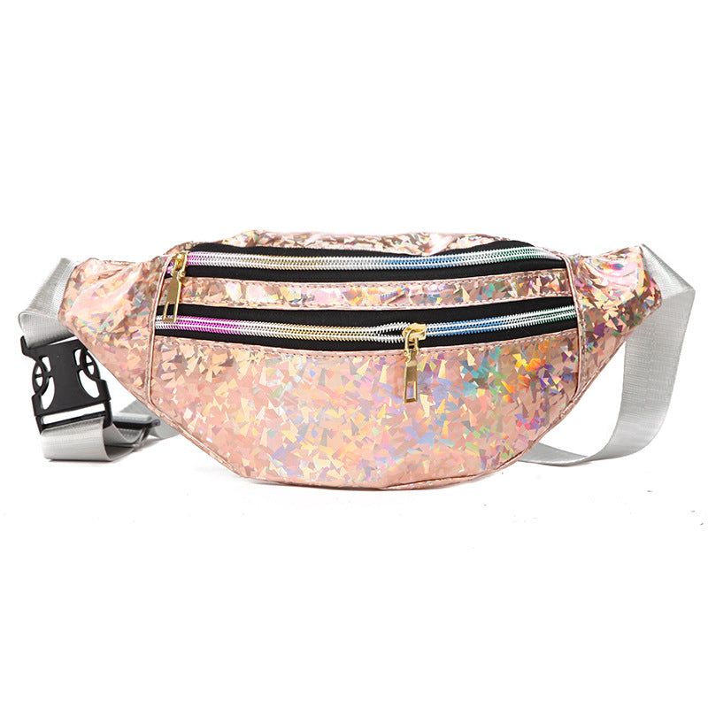 Double Pocket Holographic Fanny Pack See size chart under “more details”