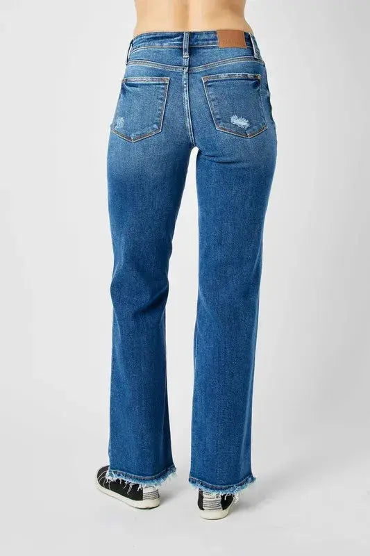 Judy Blue Jeans - Full Size Mid Rise Distressed Raw Hem