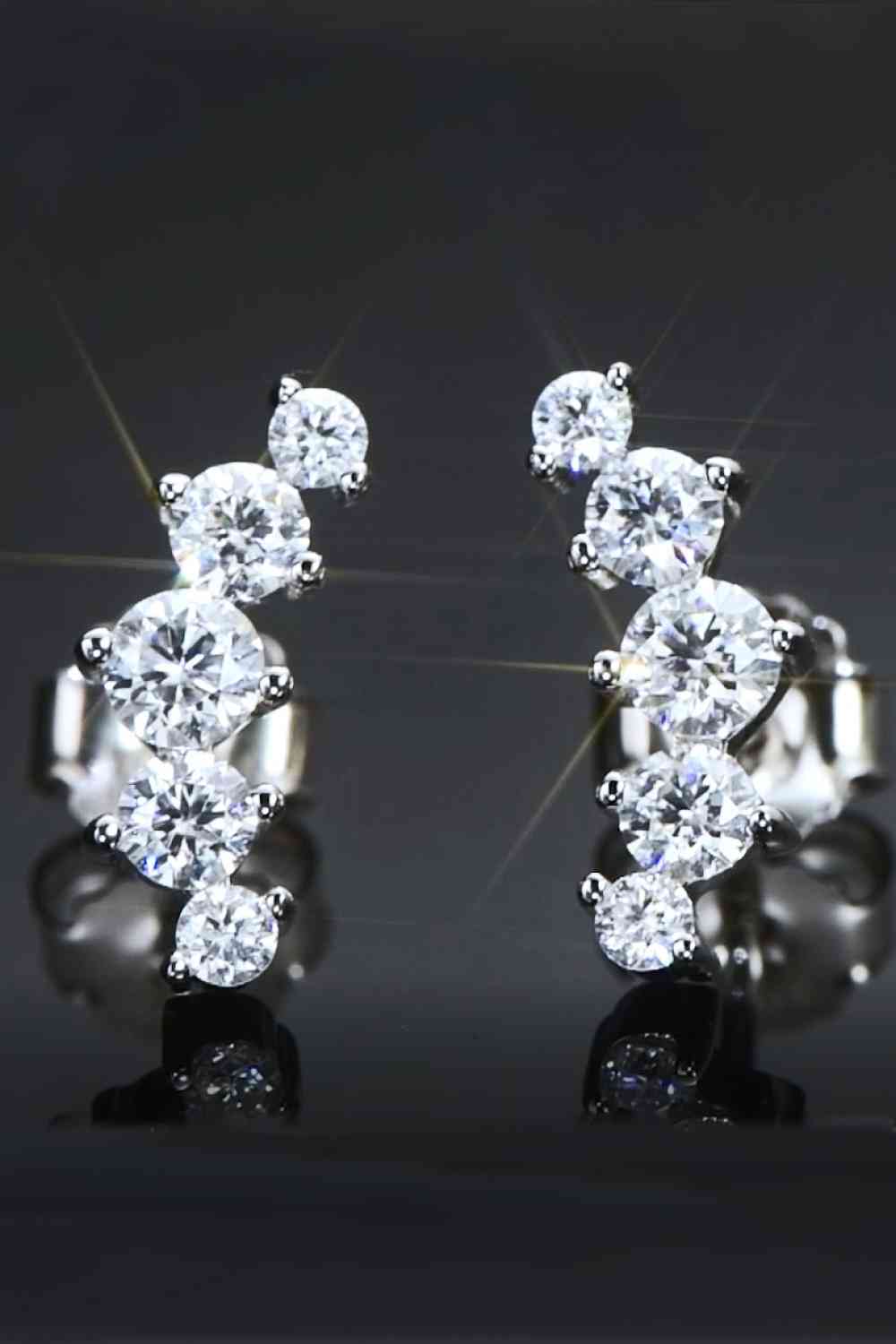 All You Need Moissanite Platinum-Plated Earrings – Elegant Minimalist Design