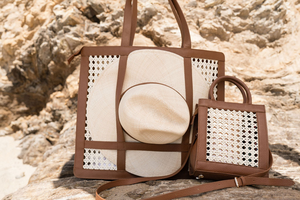 Large Rattan Tote See size chart under “more details”