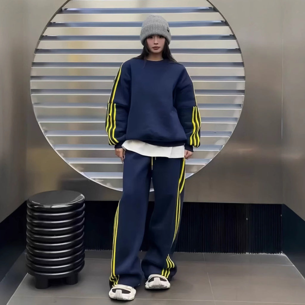 Womens Thickened AutumnWinter Hoodie And Casual Two-Piece Sports Set See size chart under “more details”