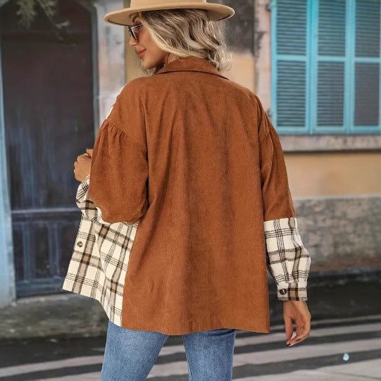 Plus Size Vintage Jacket Plaid Jacket Long-sleeved Lapel Shirt See size chart under “more details”