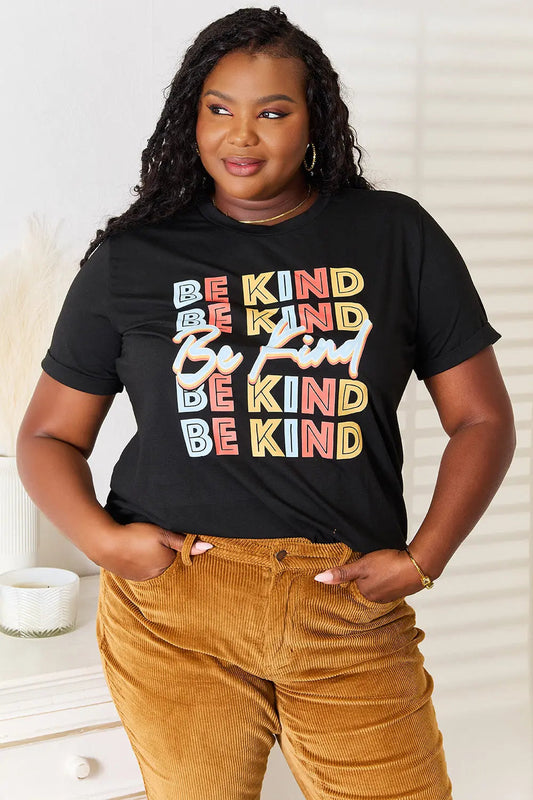 Simply Love BE KIND Round Neck Womens Graphic T Shirt