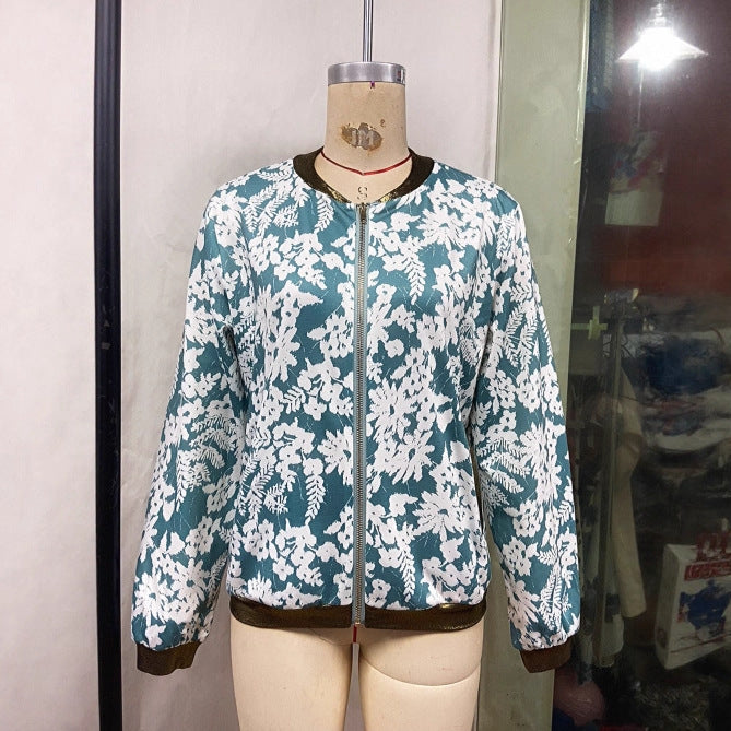 Casual Jacket Slim-fit Zipper Printed Jacket See size chart under “more details”
