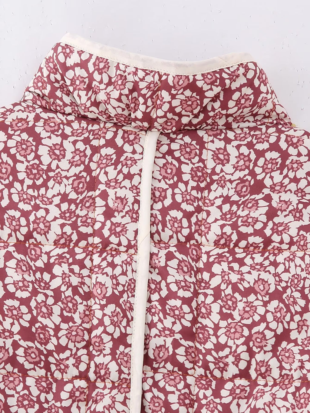 Plus Size Stand Collar Quilted Floral Cotton Coat Jacket Women See size chart under “more details”