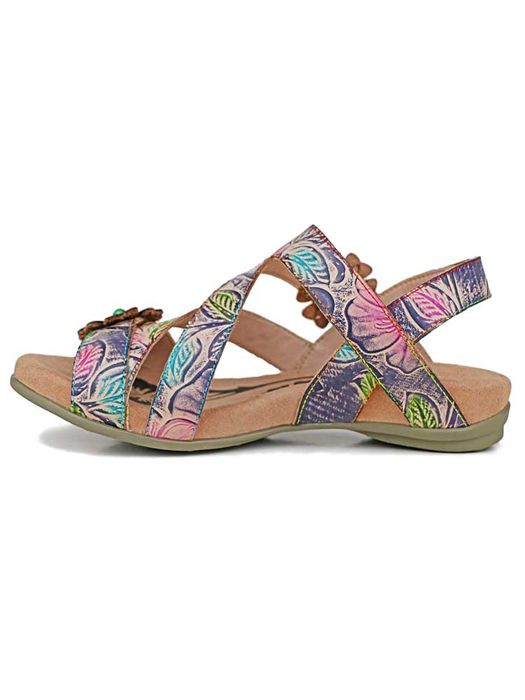 Lunar Radiance Boho Leather Sandals For Confident Stride