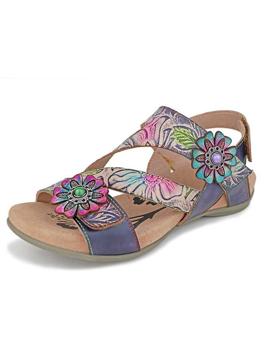 Lunar Radiance Boho Leather Sandals For Confident Stride