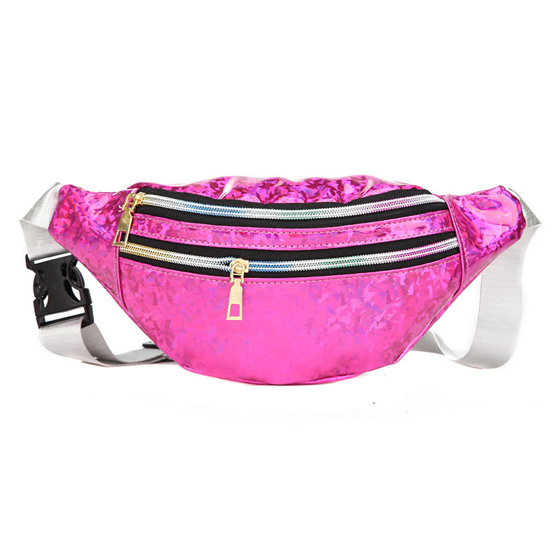 Double Pocket Holographic Fanny Pack See size chart under “more details”