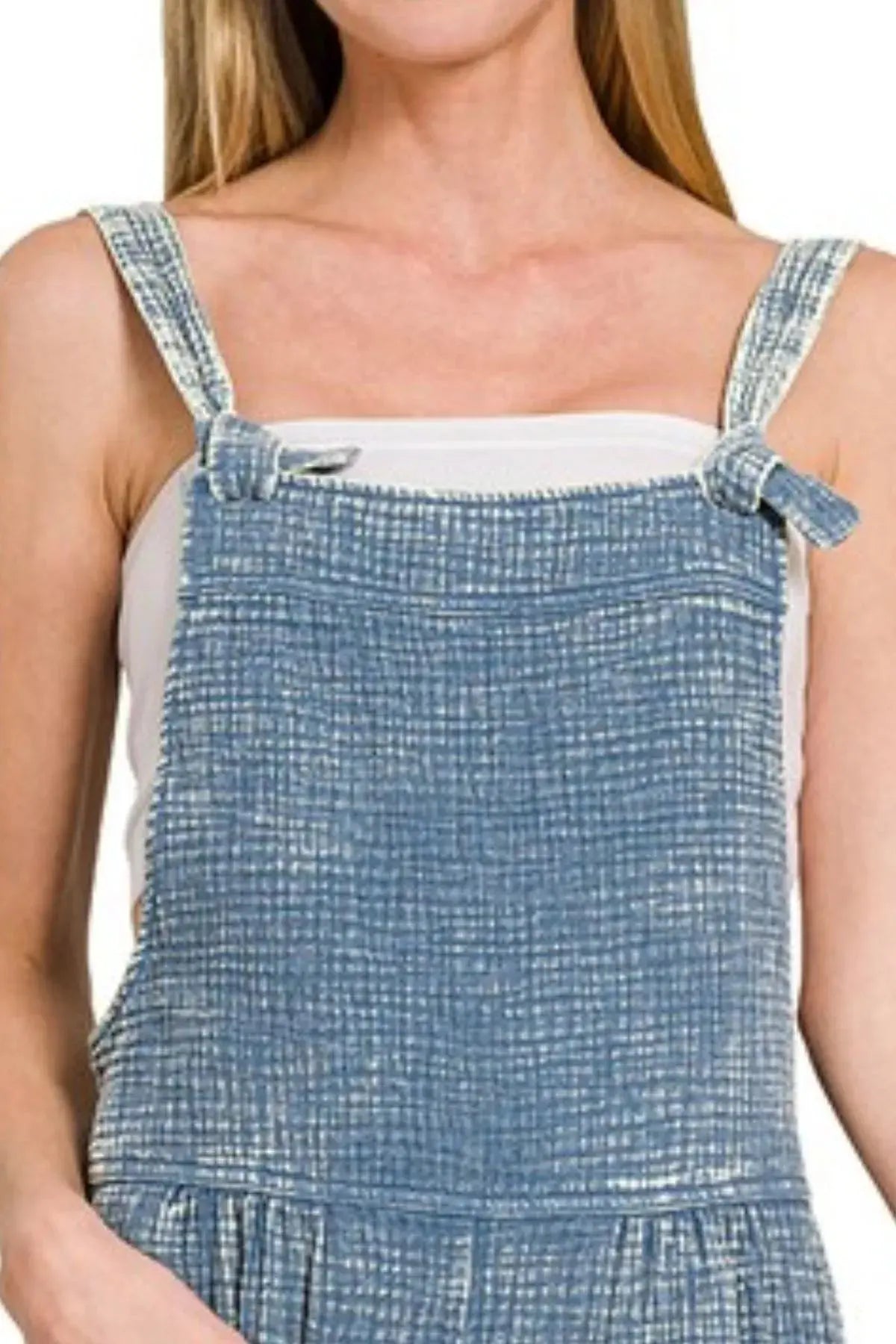 Zenana Woven Acid Washed Womens Gauze Romper