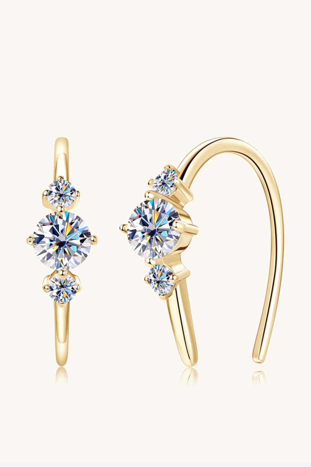 Moissanite Elegance 925 Sterling Silver Earrings – Dazzling Brilliance and Style