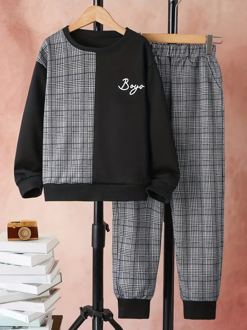 Design Sense Multicolor Hoodie Pants Two-piece Set