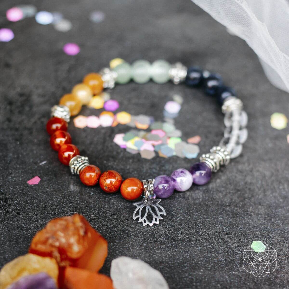 Moonlit Confidence Chakra Bracelet And Healing Stones