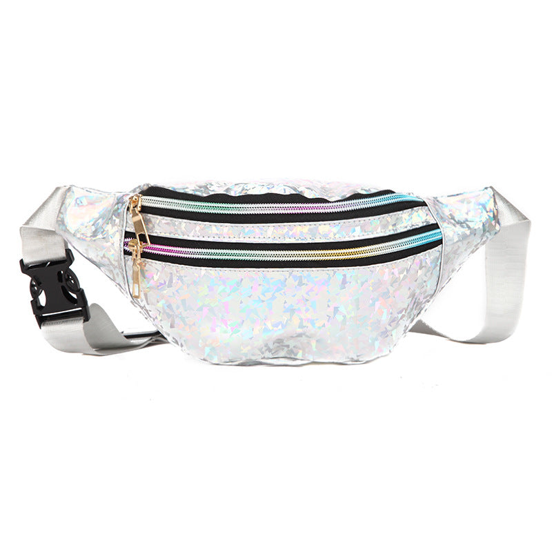 Double Pocket Holographic Fanny Pack See size chart under “more details”