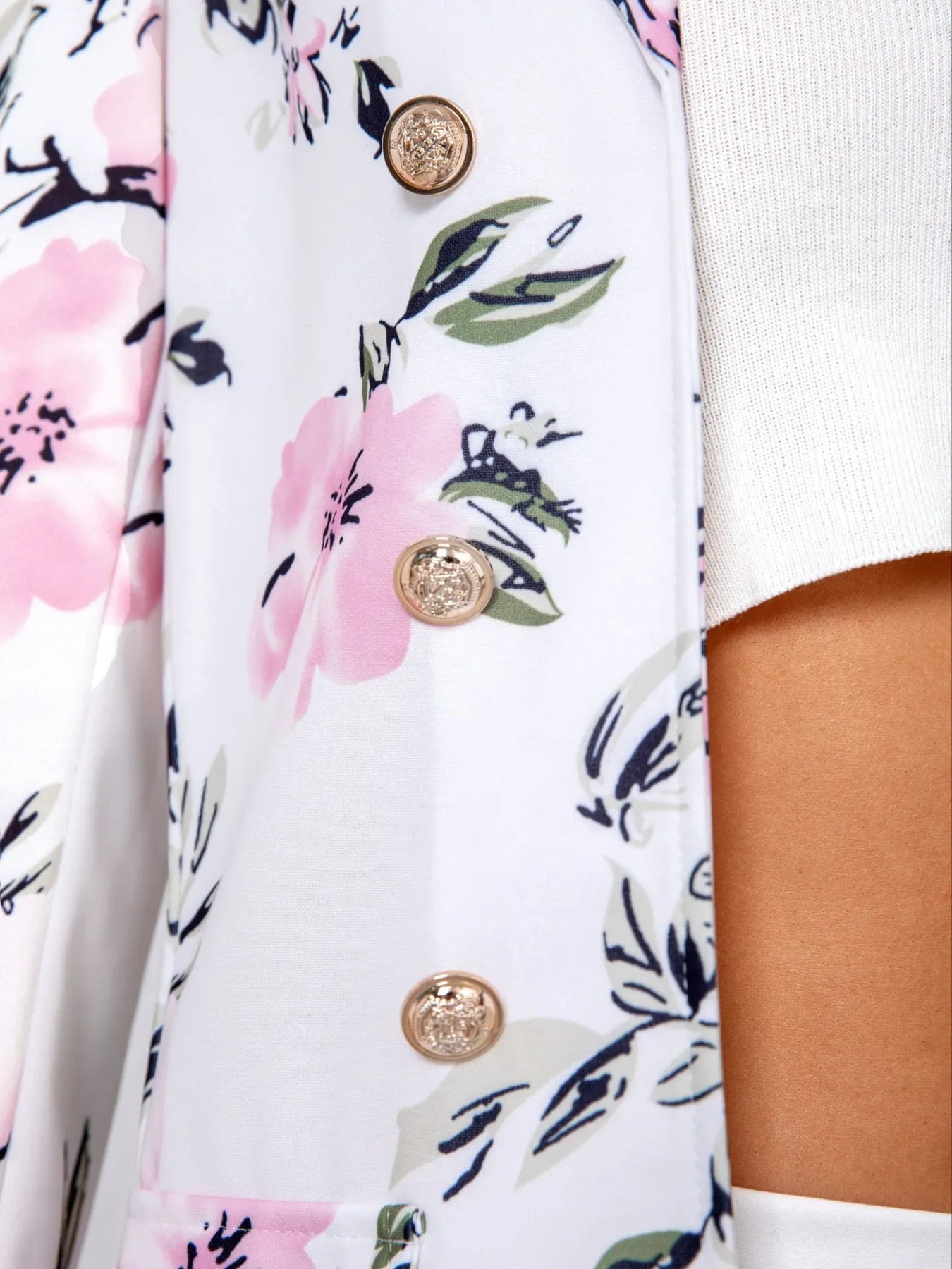 Two Piece Women's Printed Fashionable Casual Suit Set, Elegant Double Breasted Lapel Suit Jacket And High Waisted Floral Tight Skirt, New Women's Suit Set, Suitable For The Workplace, Shopping, And Ex