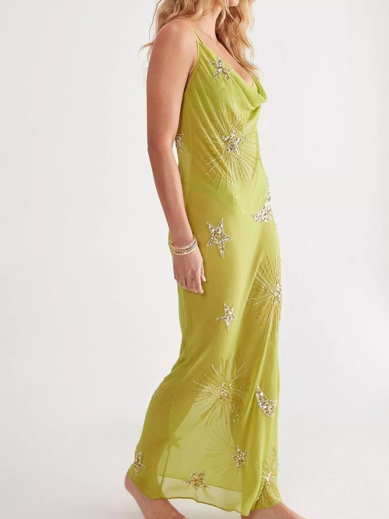 Cowl Neck Maxi Cami Dress