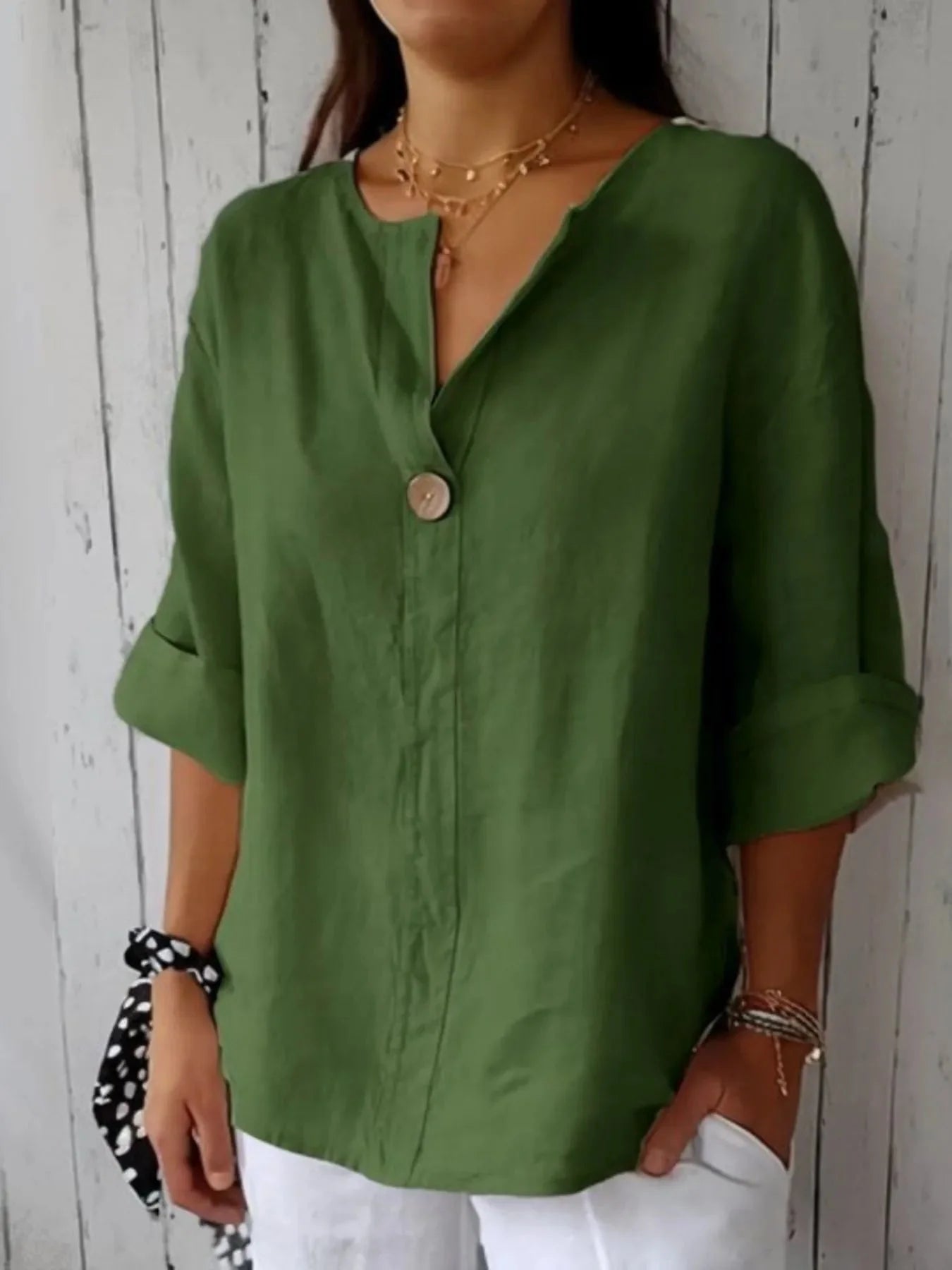 Celestial Chic Linen Blouse