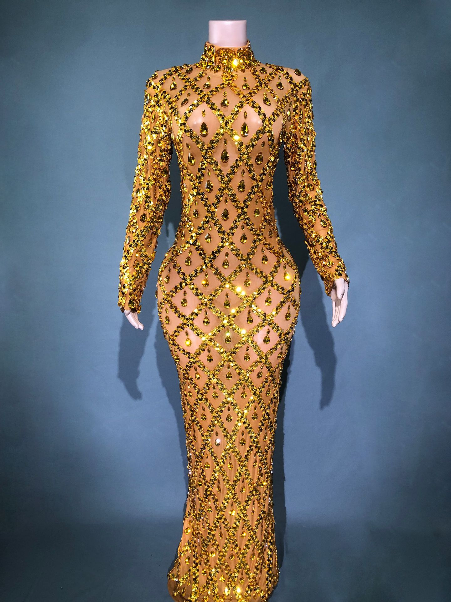 Shiny Rhinestone Women's Evening Party Formal Dress