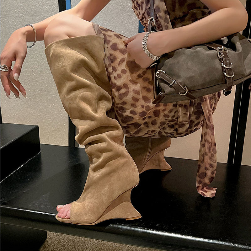 Fashion Personality Zipper High-heel Boots Women See size chart under “more details”