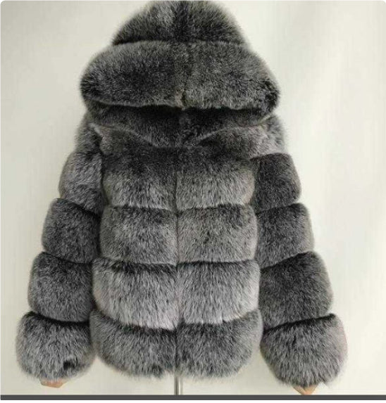 Women's Minimalist Hooded Patchwork Fur Grass Jacket (please see size chart for help with sizing or send us an email for assist. info@thefashioncelestial.com See size chart under “more details”
