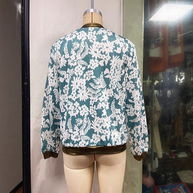 Casual Jacket Slim-fit Zipper Printed Jacket See size chart under “more details”
