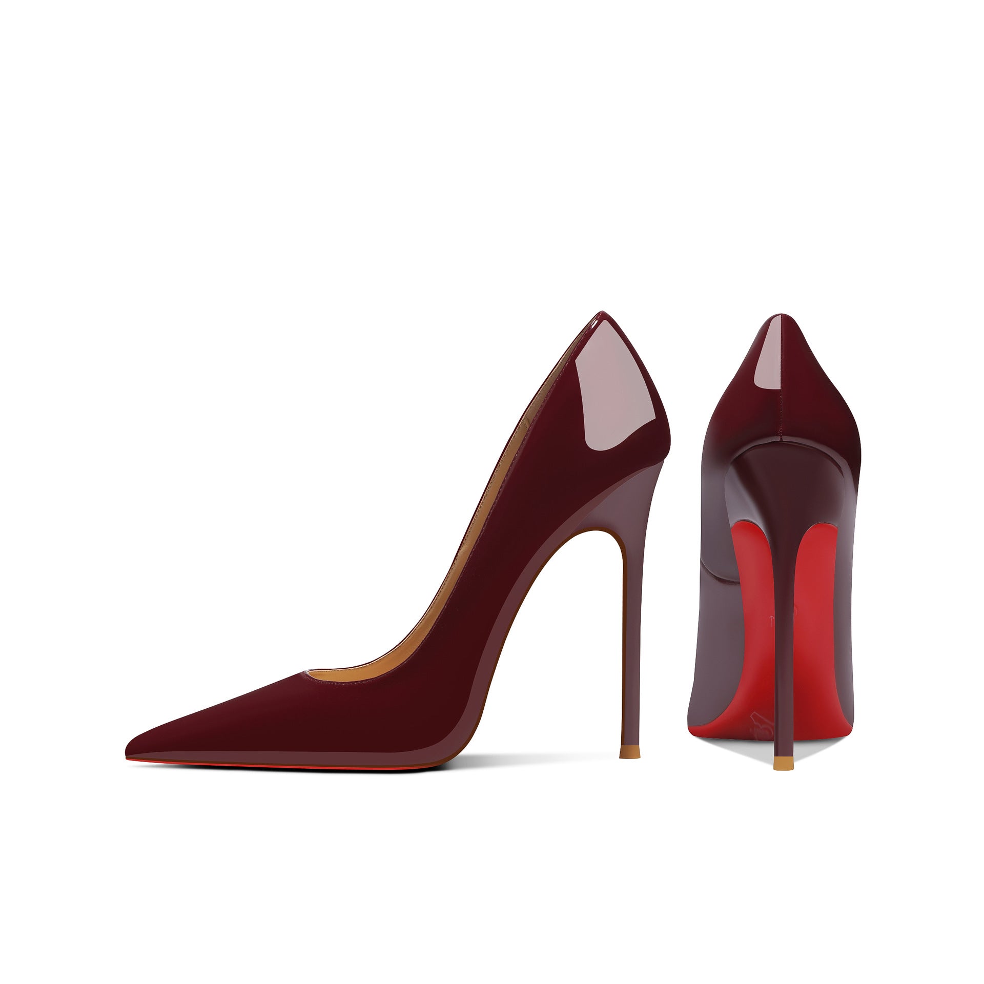 Summer 8cm Wine-Red High Heels For Women