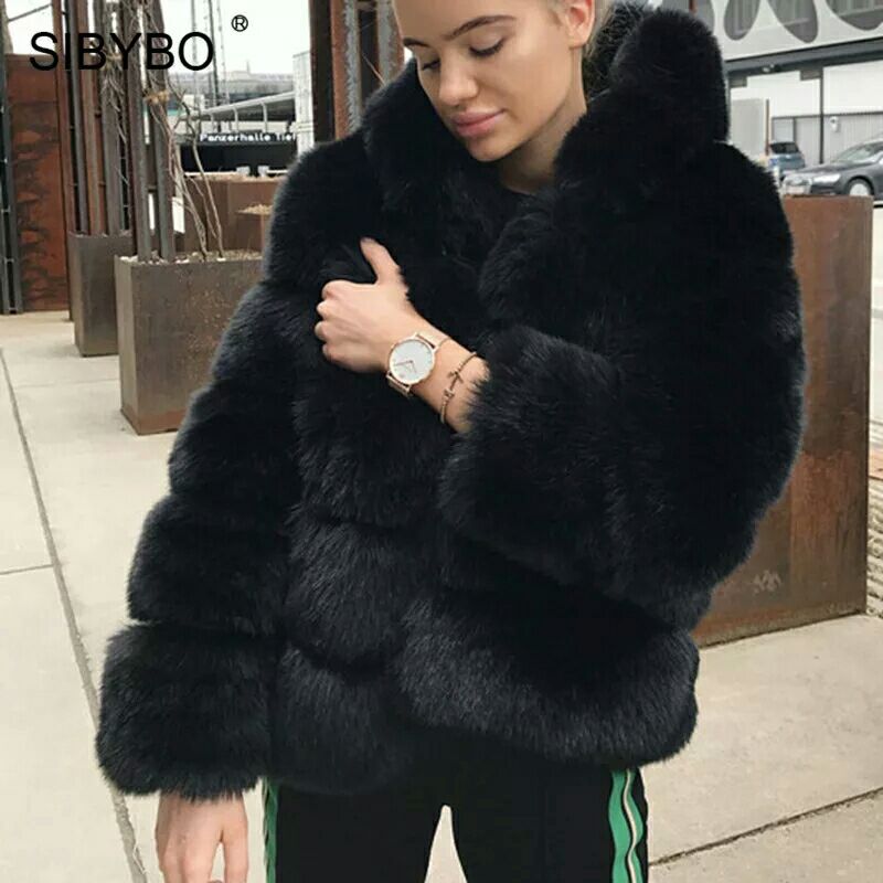 Women's Minimalist Hooded Patchwork Fur Grass Jacket (please see size chart for help with sizing or send us an email for assist. info@thefashioncelestial.com See size chart under “more details”