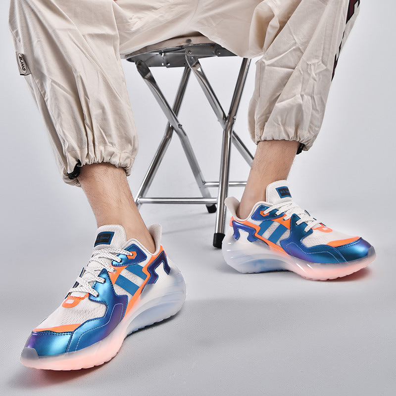 Casual Breathable Jacquard Luminous Plus Size Trendy Shoes Round Toe See size chart under “more details”