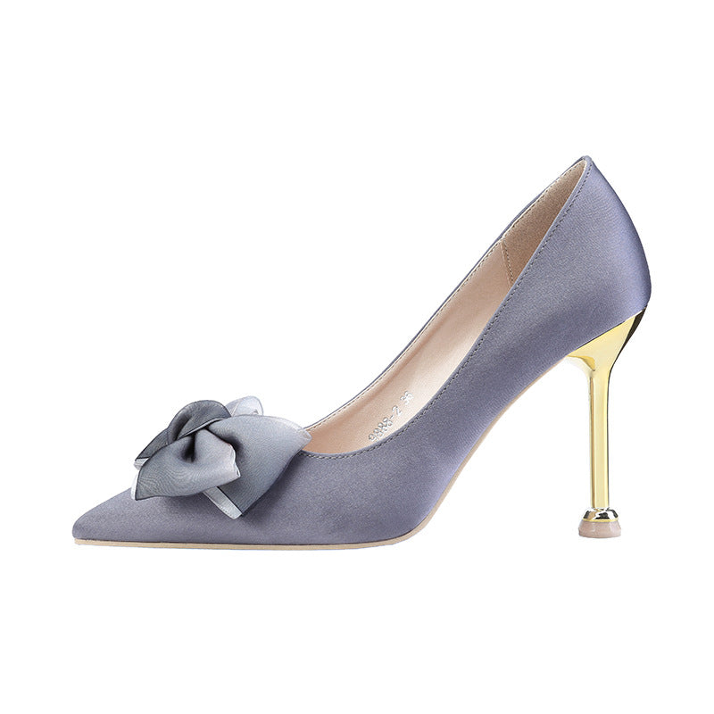 Sexy High Heels Stiletto Bow Women's Single Shoes See size chart under “more details”