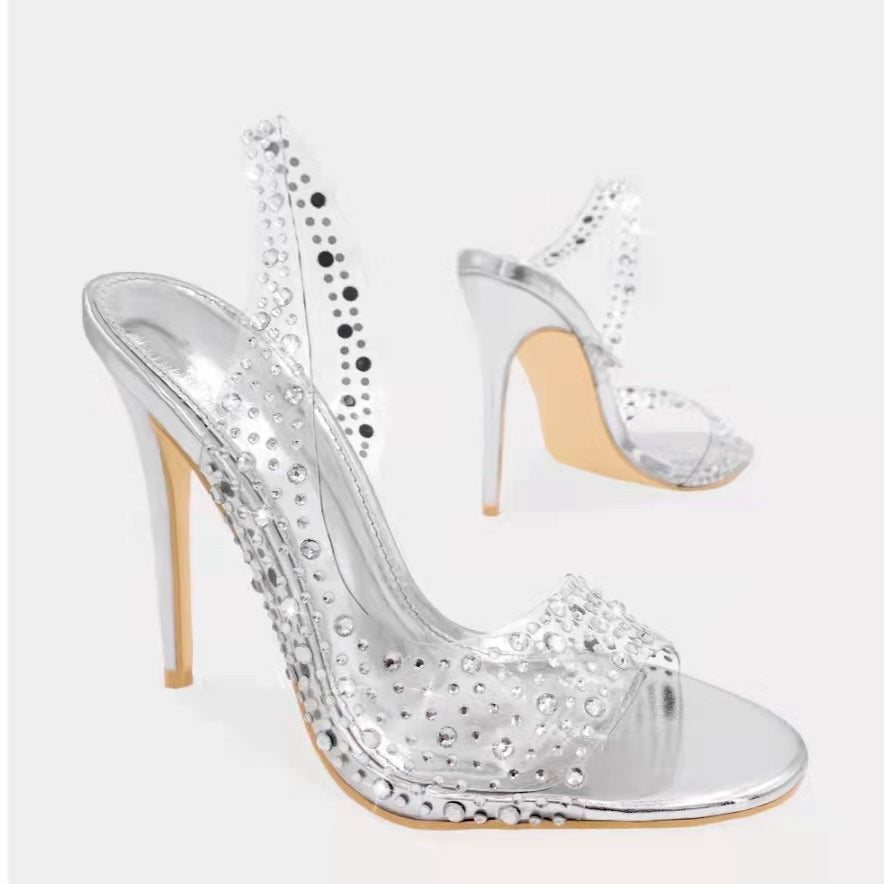 Plus Size Fish Mouth Stiletto Fashion Pointed Toe Women's Sandals See size chart under “more details”