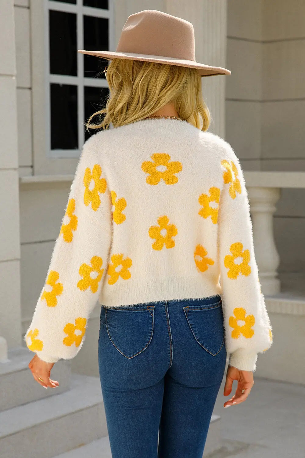 Floral Chic Open Front Cardigan
