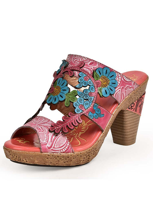 Starlit Confidence Fishmouth Genuine Leather Sandals