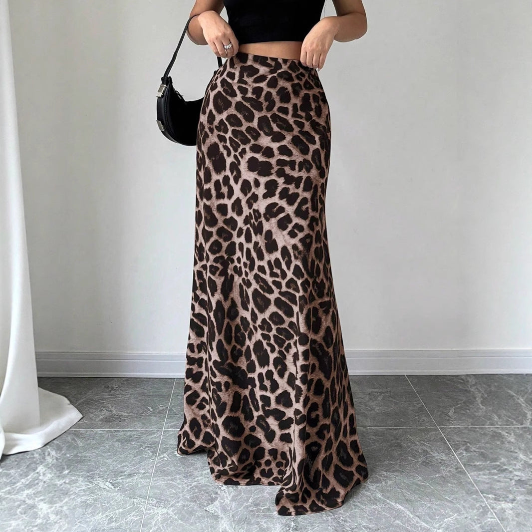 European And American Women's Clothing Satin Skirt New Imitation Silk