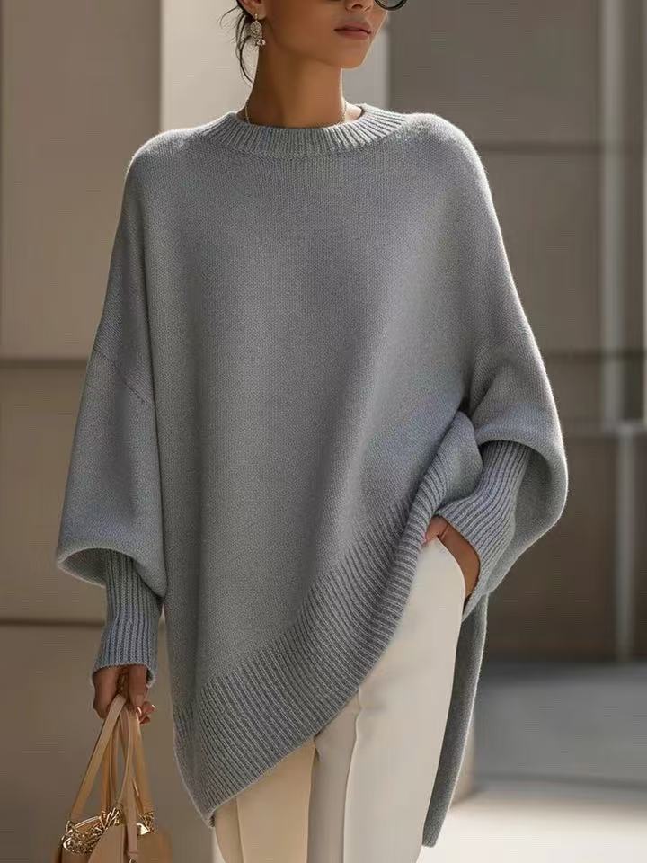 Thick Round Neck Women's Loose All-matching Knitted Pullover Sweater See size chart under “more details”