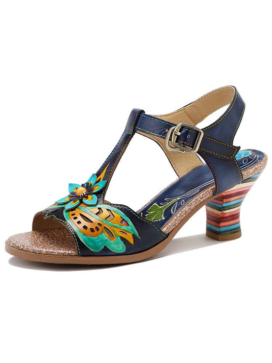 Starlit Retro Stripe Heel Sandals Radiate Confidence