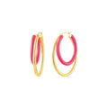 Enamel Double Oval Hoop Earrings See size chart under “more details”