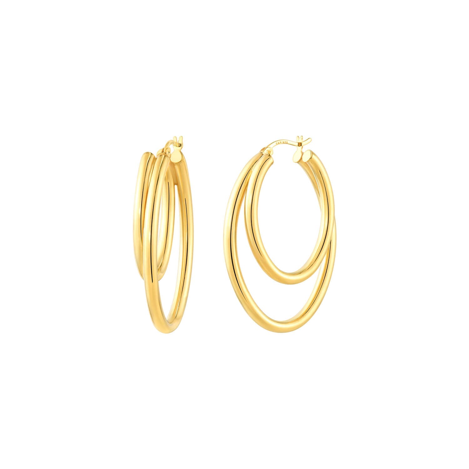 Enamel Double Oval Hoop Earrings See size chart under “more details”