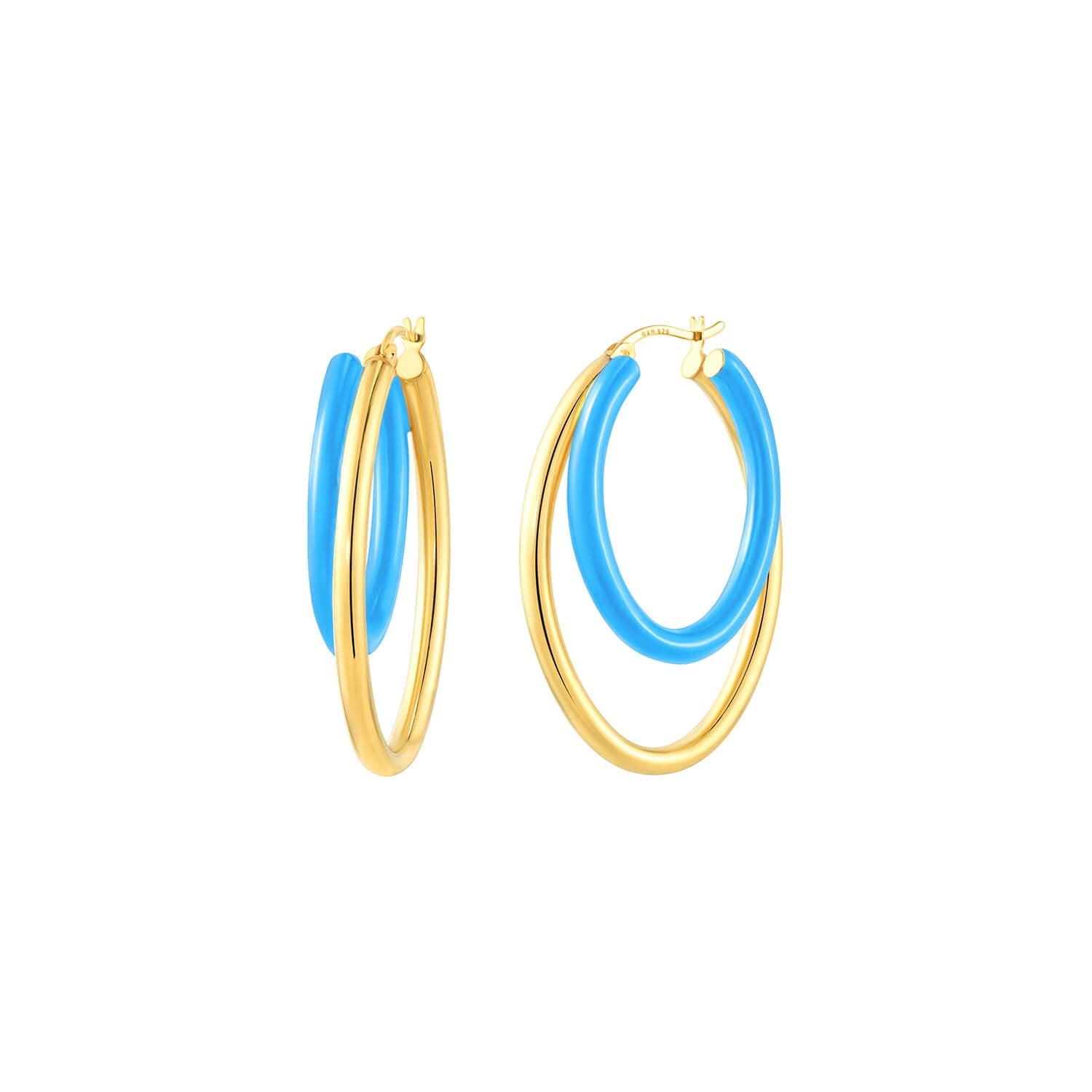 Enamel Double Oval Hoop Earrings See size chart under “more details”