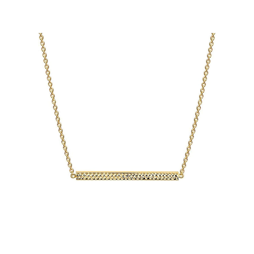 Diamond Cut Bar Necklace See size chart under “more details”