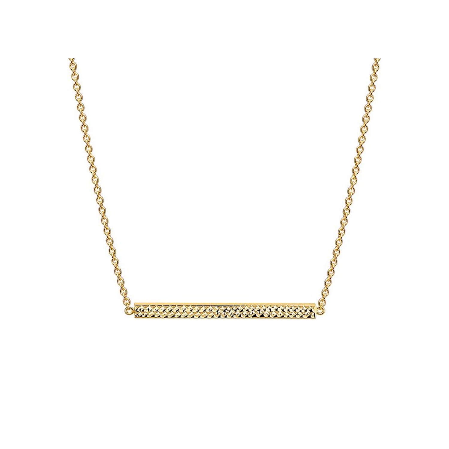 Diamond Cut Bar Necklace See size chart under “more details”