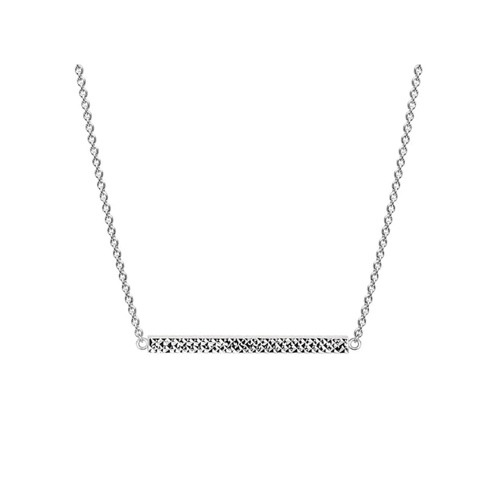 Diamond Cut Bar Necklace See size chart under “more details”
