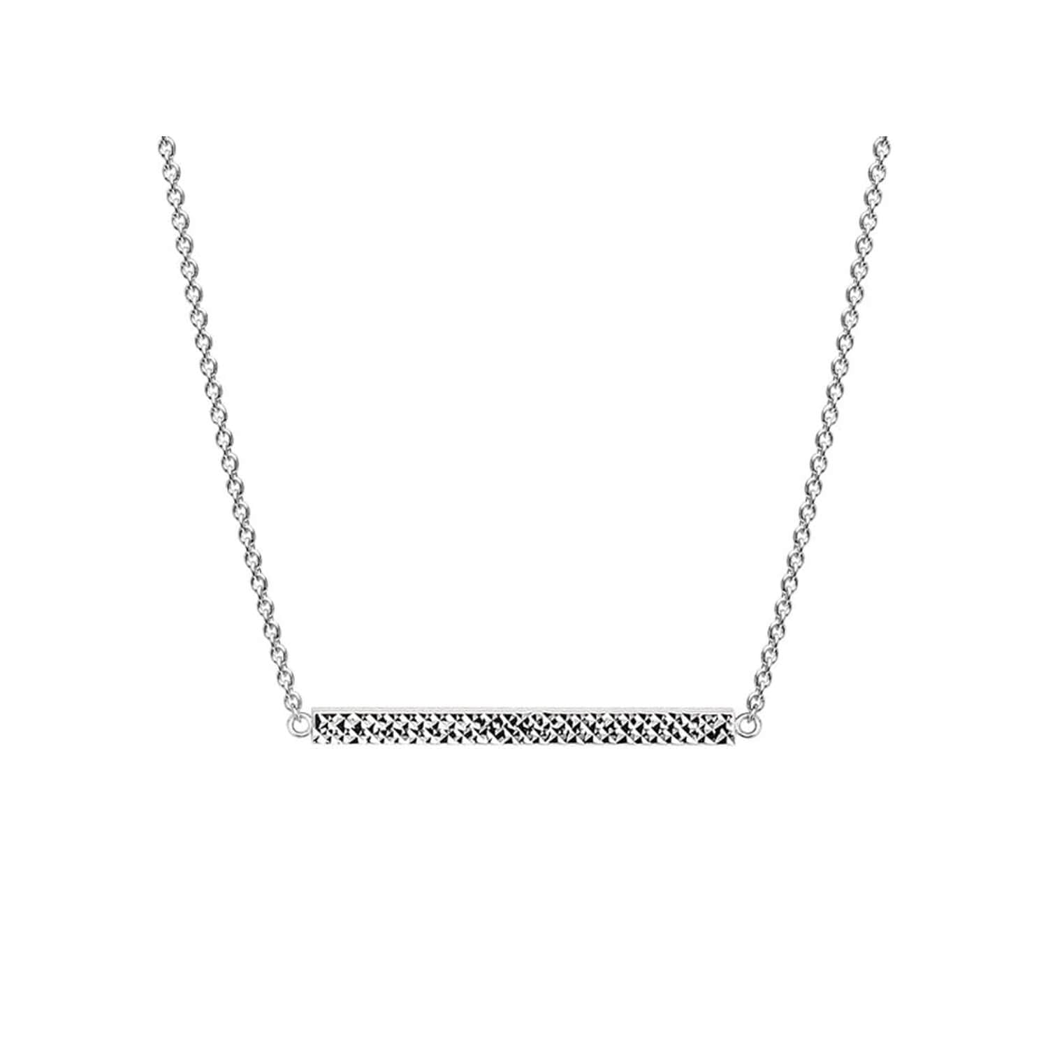 Diamond Cut Bar Necklace See size chart under “more details”